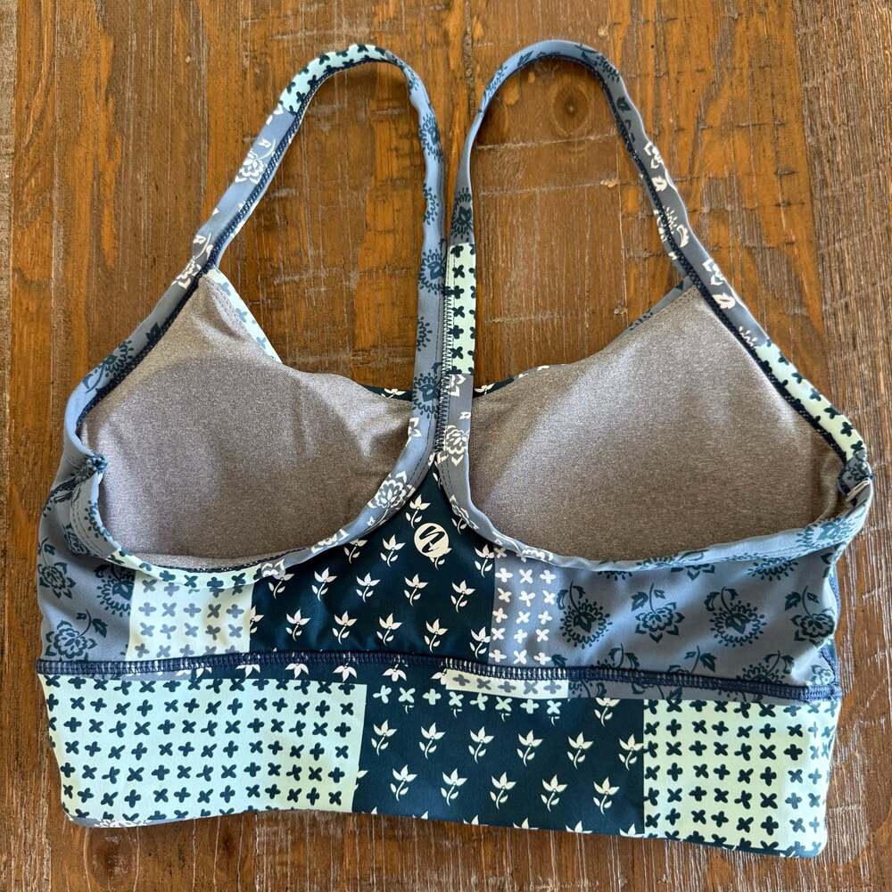 Nani swimwear Indigo Patchwork T-Back swim Crop Top Size M - Picture 2 of 5